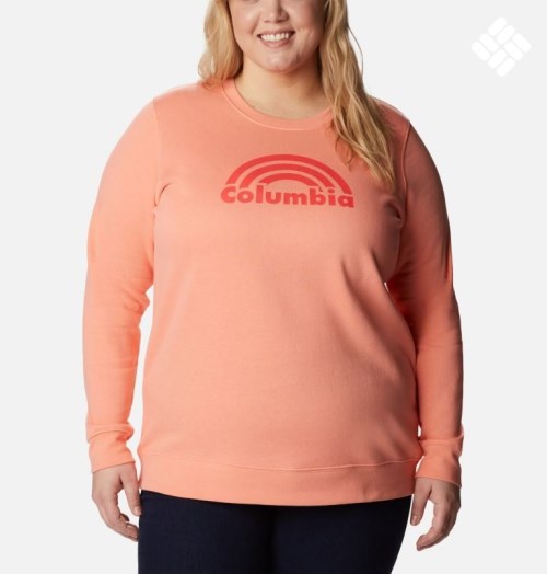 Columbia Trek Graphic Crew Gensere Dame Korall | Plus Size 56291L